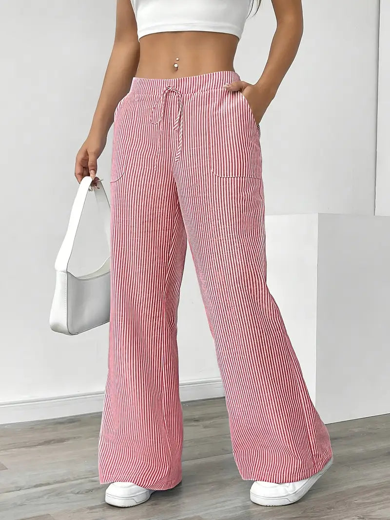 Alina™ | Elegant Striped Trousers with Pockets