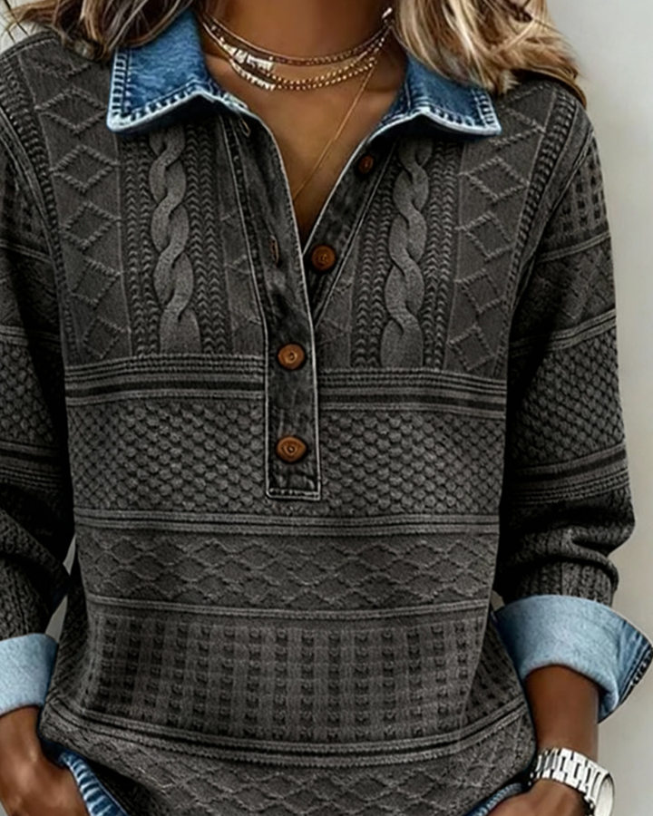 Margaret - Relaxed Half Button Jumper