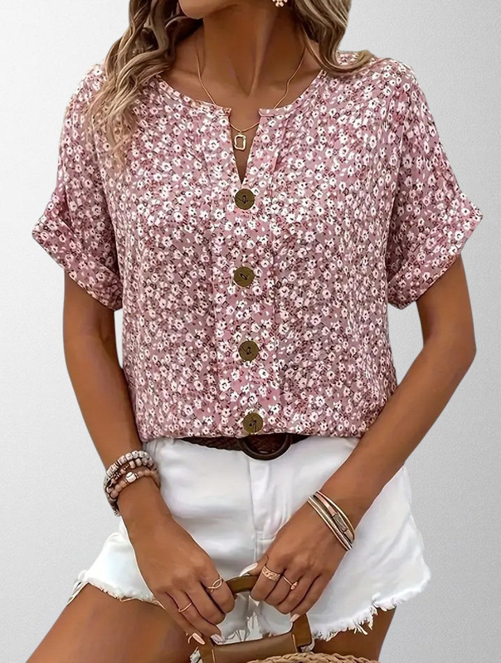 Olivia - Floral Button-Up Blouse