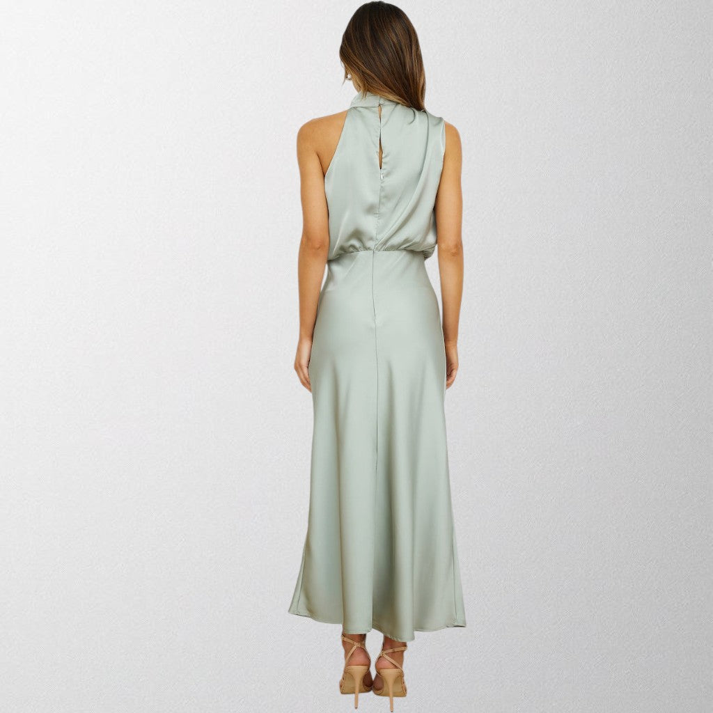 Olivia - Timeless Satin Halter Dress