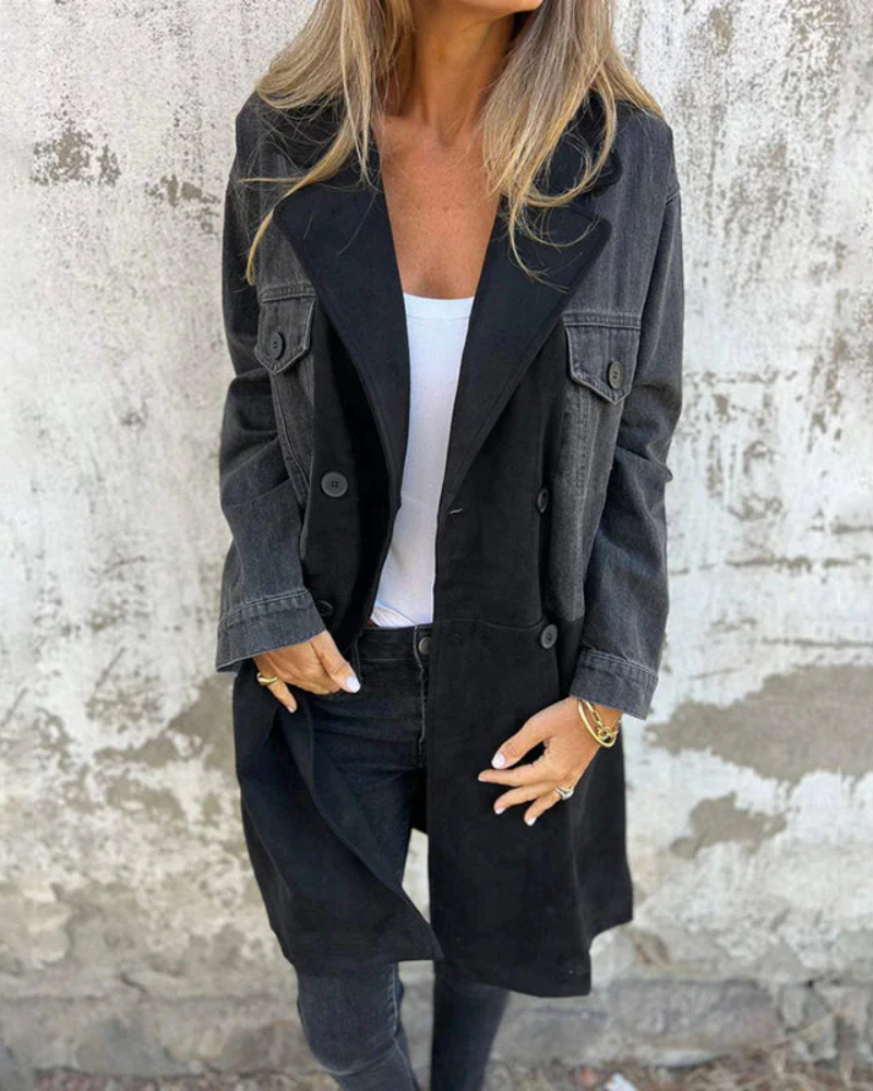 Sara - Camel Coloured Denim Jacket