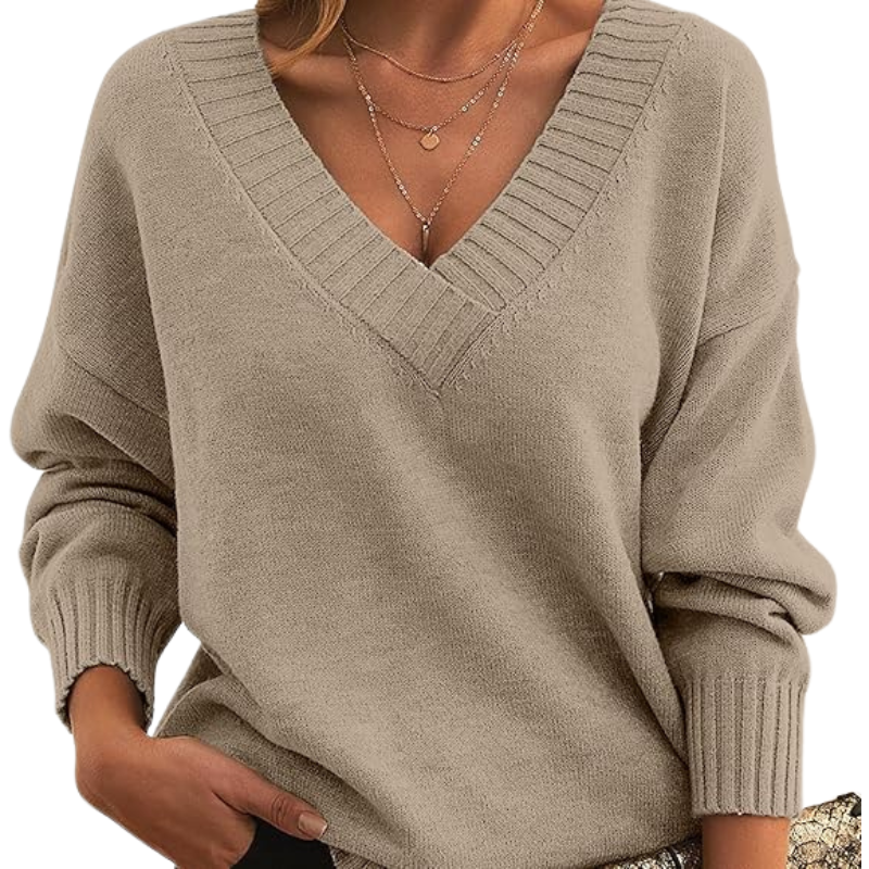 Luxury cashmere jumper with V-neck Perfect for everyday wear