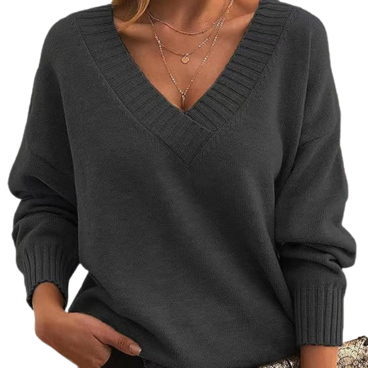Luxury cashmere jumper with V-neck Perfect for everyday wear