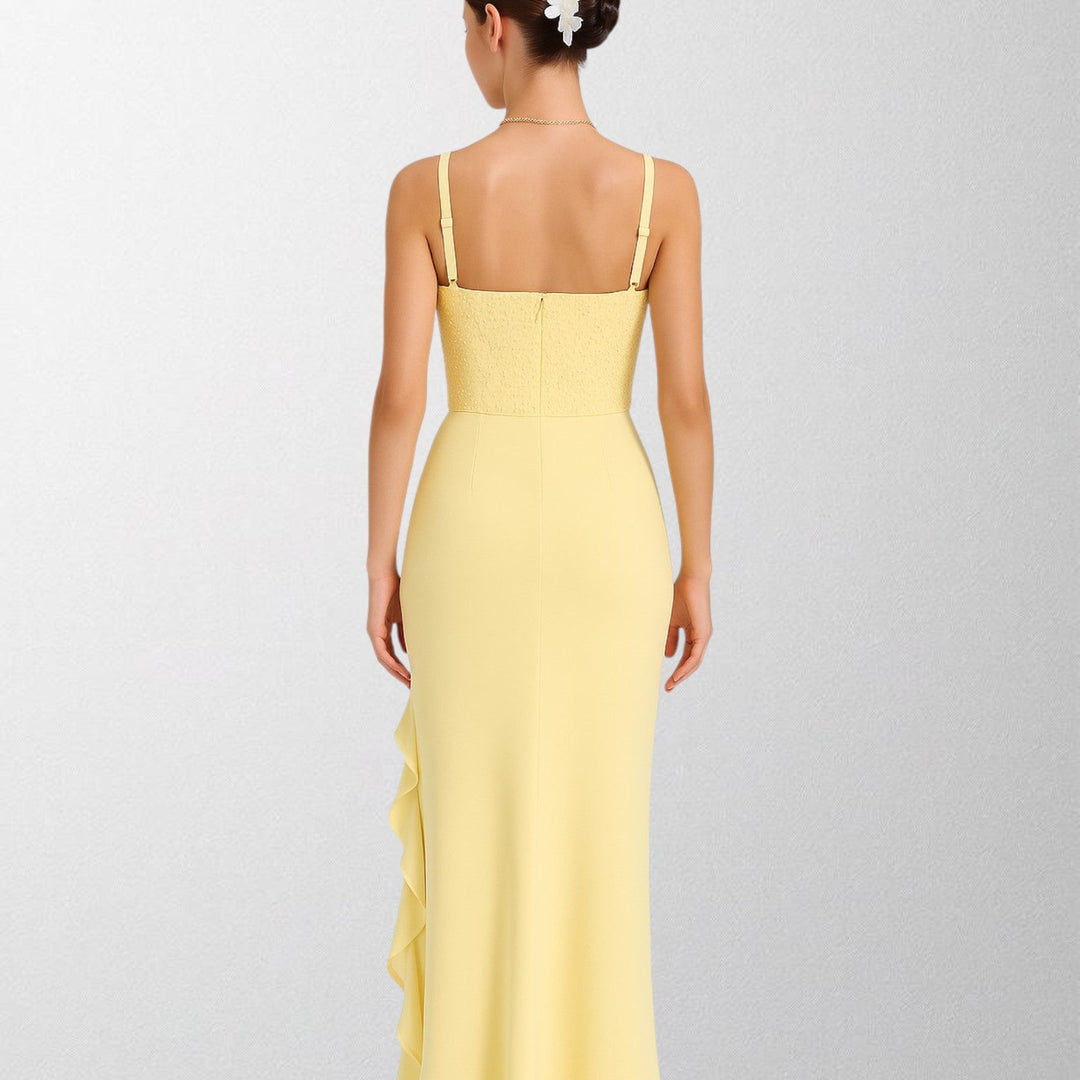 Olivia - Ruffled satin corset dress