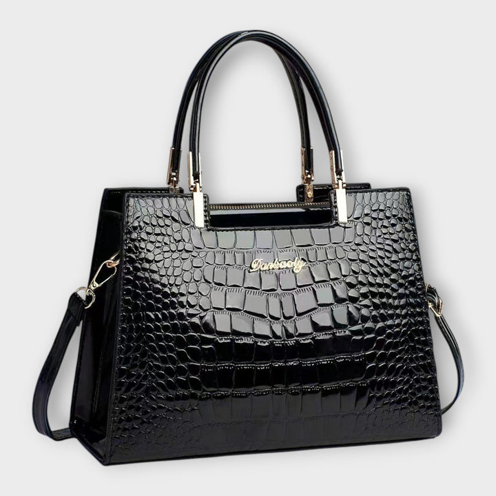 Olívia -  Shiny Crocodile Skin Pattern Handbag