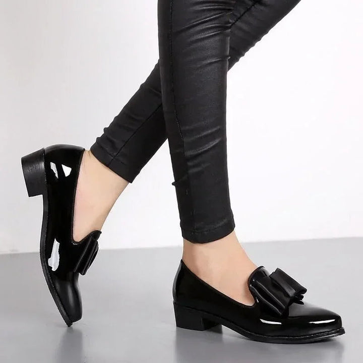 Versailles Patent Leather Bow Flats