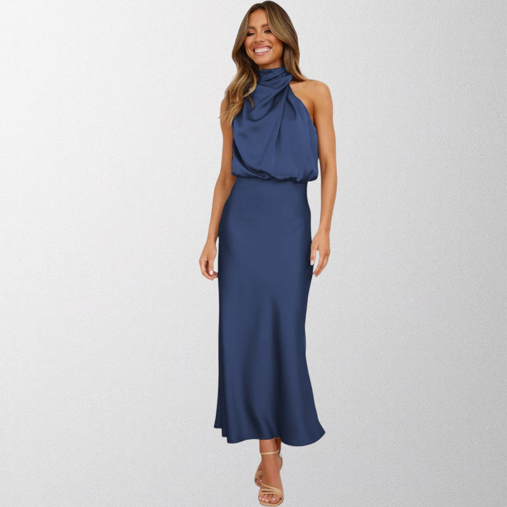 Olivia - Timeless Satin Halter Dress