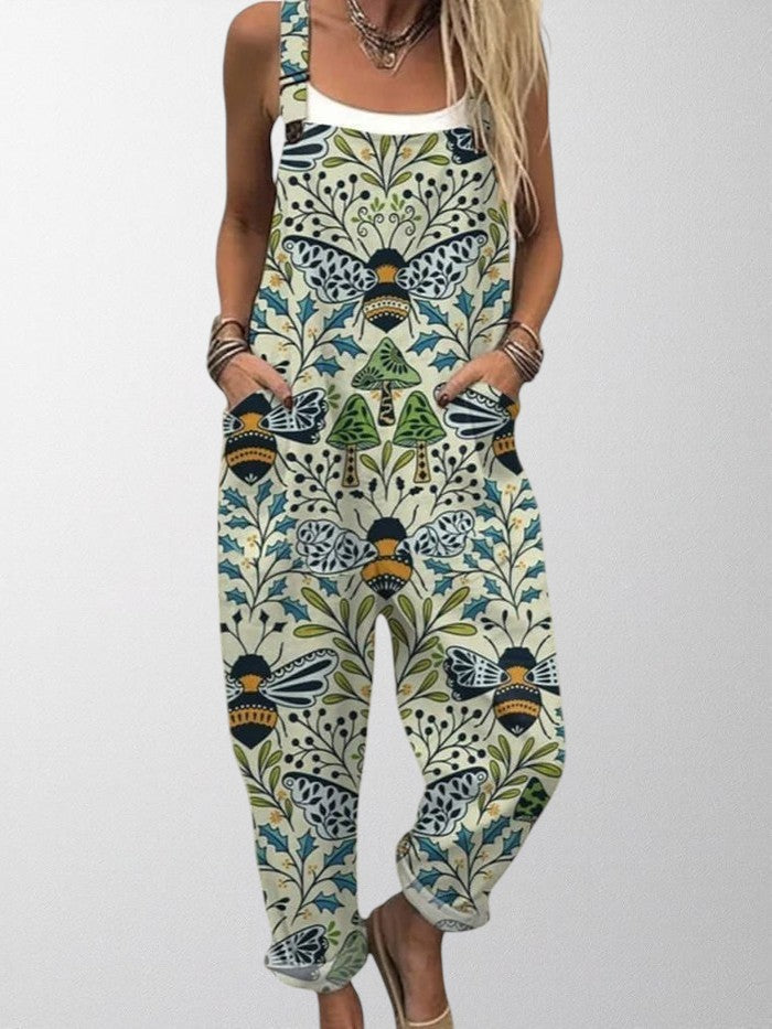Olivia - Artistic Farm Print Jumpsuit