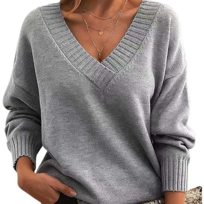 Luxury cashmere jumper with V-neck Perfect for everyday wear