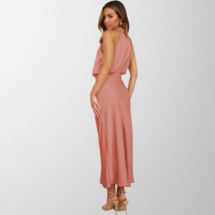 Olivia - Timeless Satin Halter Dress