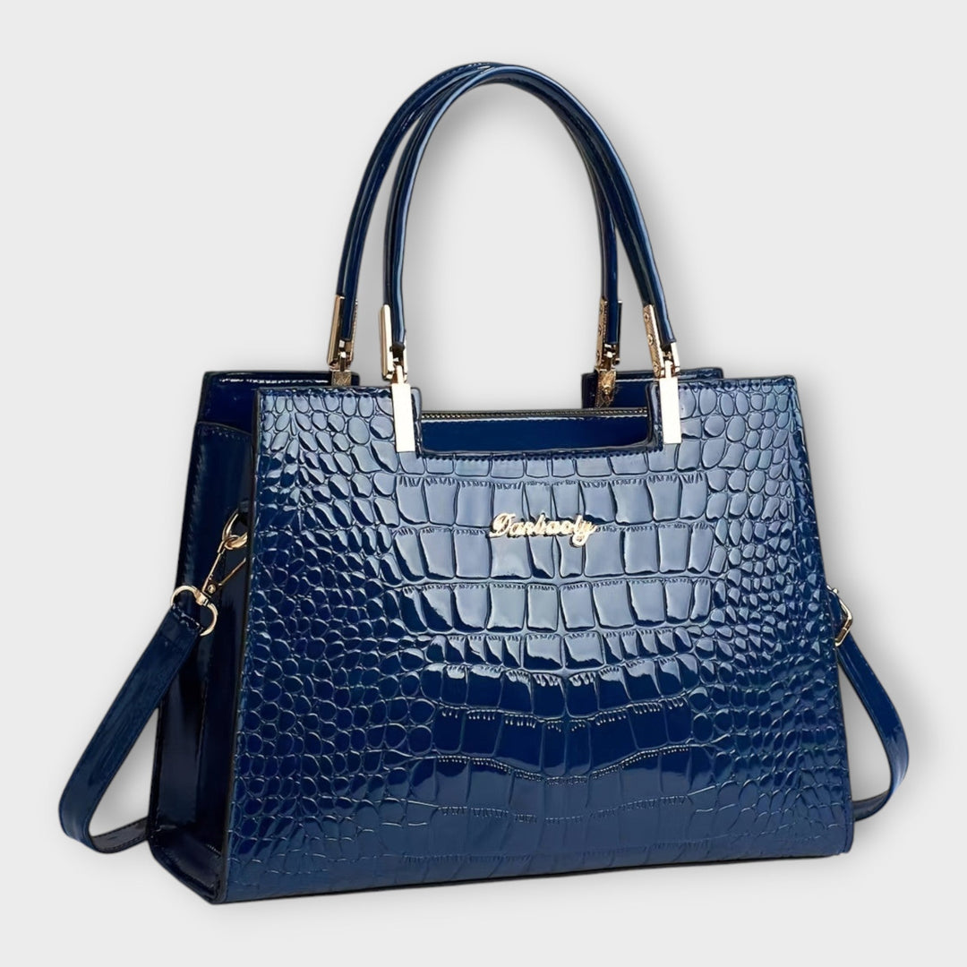 Olívia -  Shiny Crocodile Skin Pattern Handbag