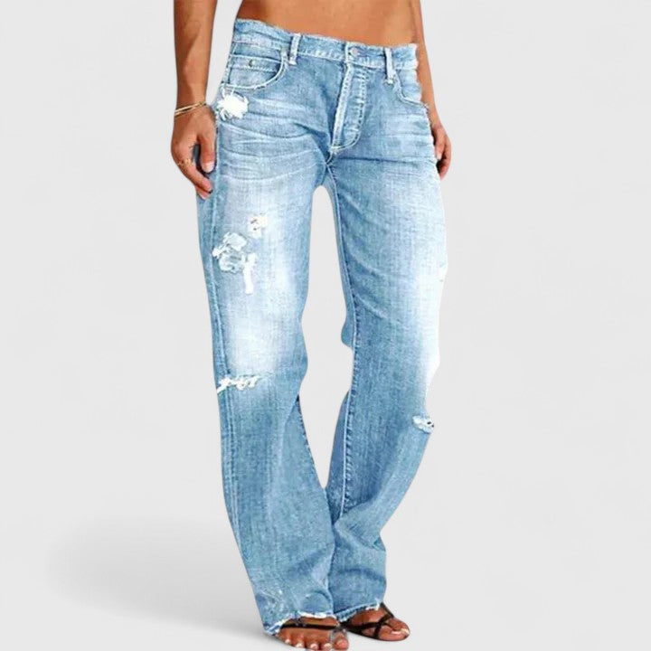 Olivia - Elegant Distressed Jeans
