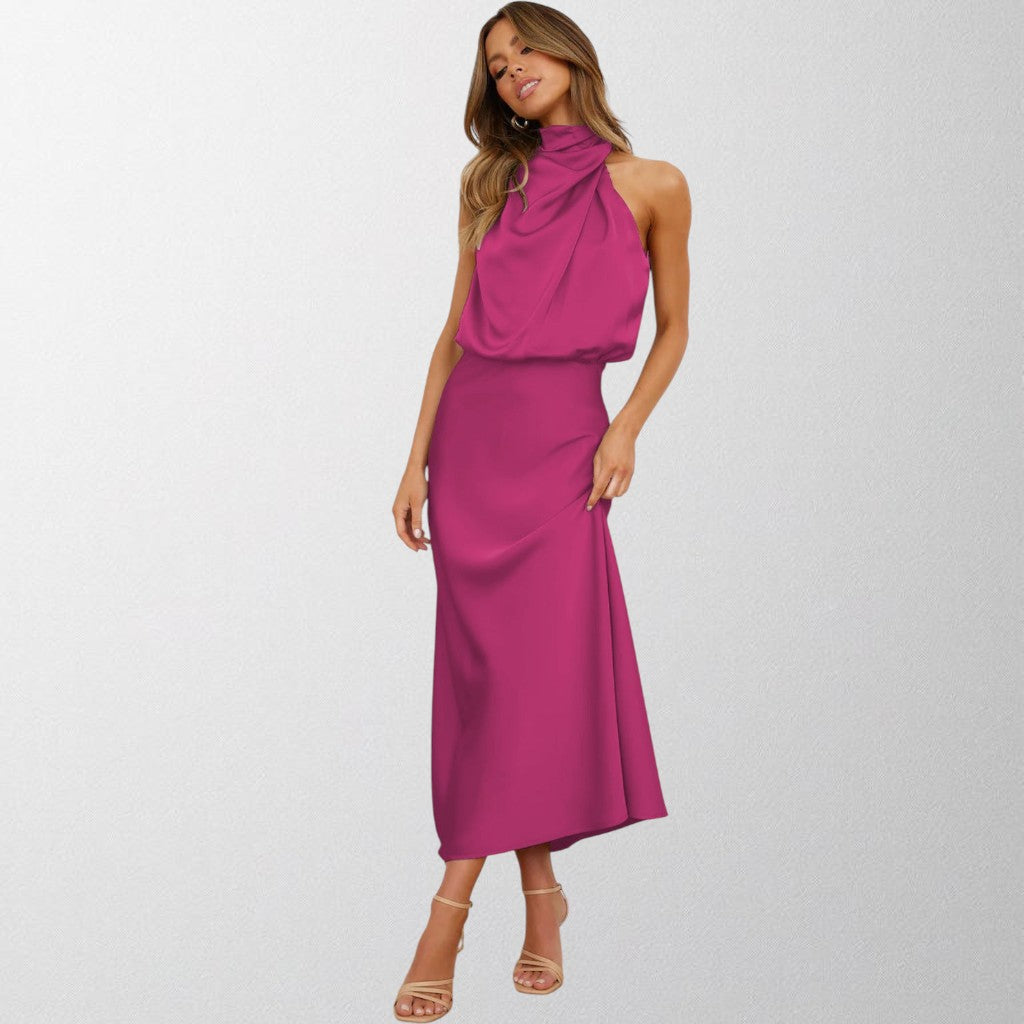 Olivia - Timeless Satin Halter Dress