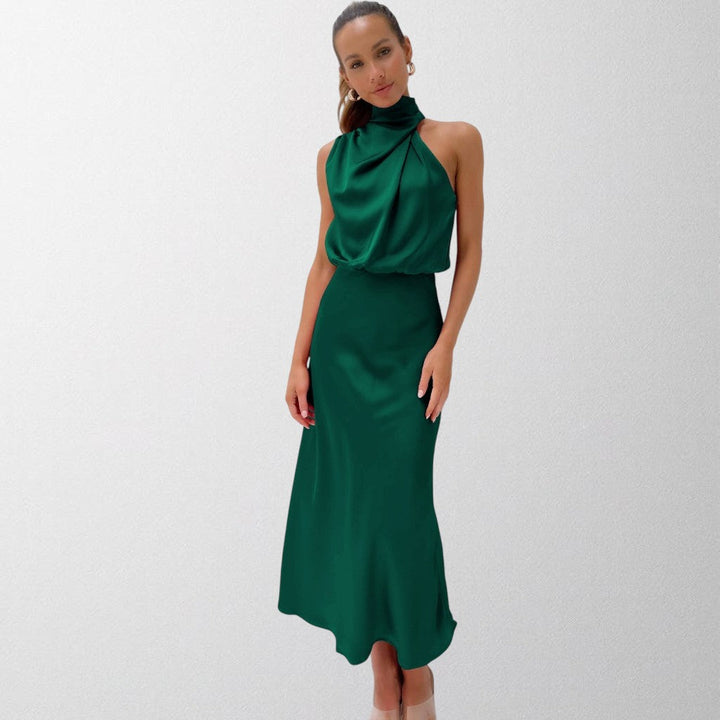 Olivia - Timeless Satin Halter Dress