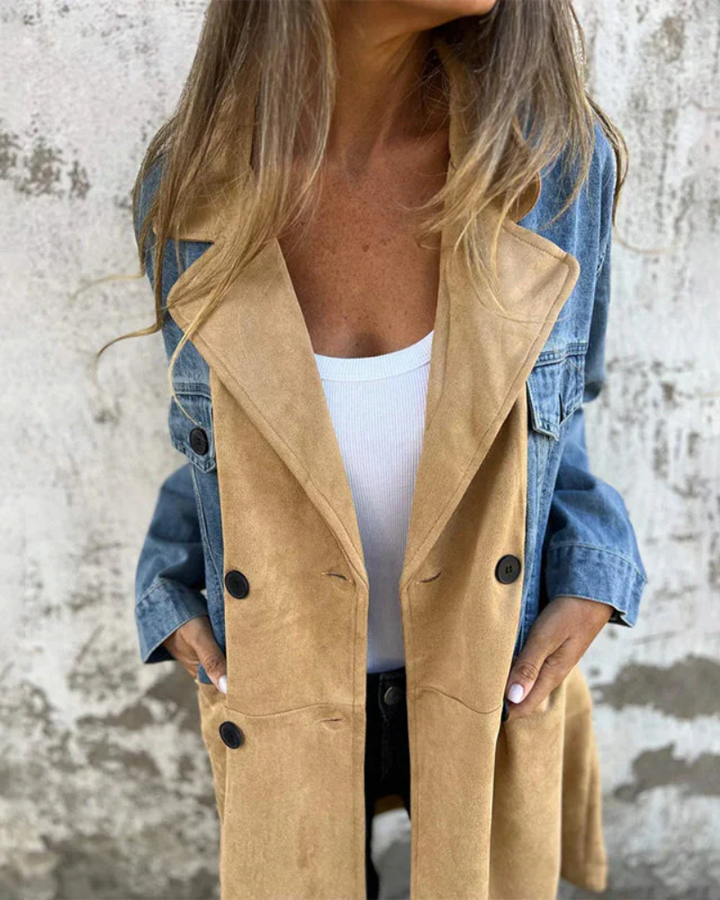 Sara - Camel Coloured Denim Jacket