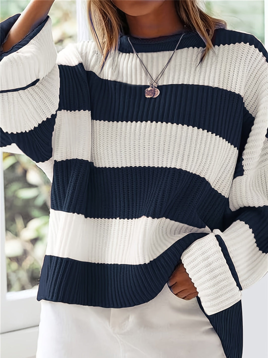 Ornella | Striped Round Neck Jumper