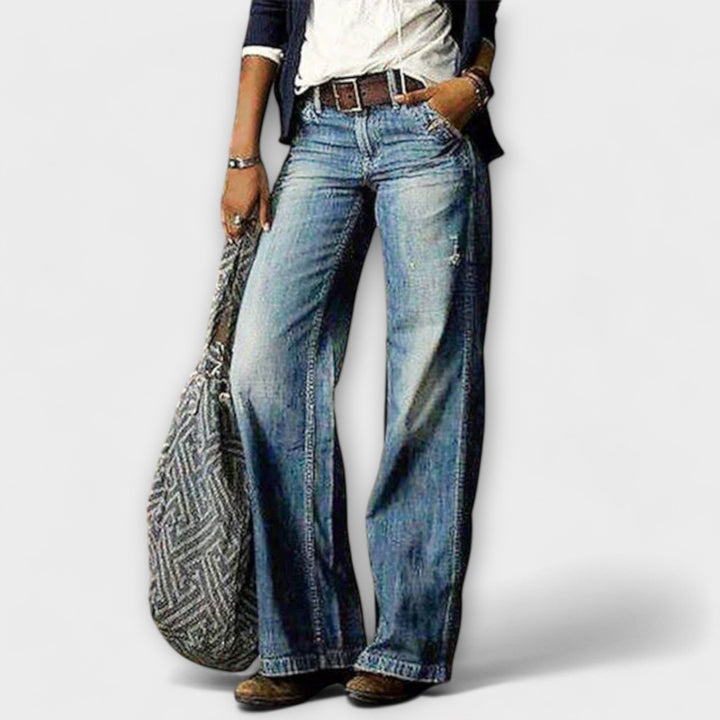 Cess - Wide-Leg Denim Pants