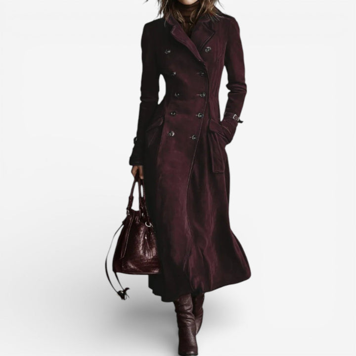 Natalia - Suede Leather Trench Coat