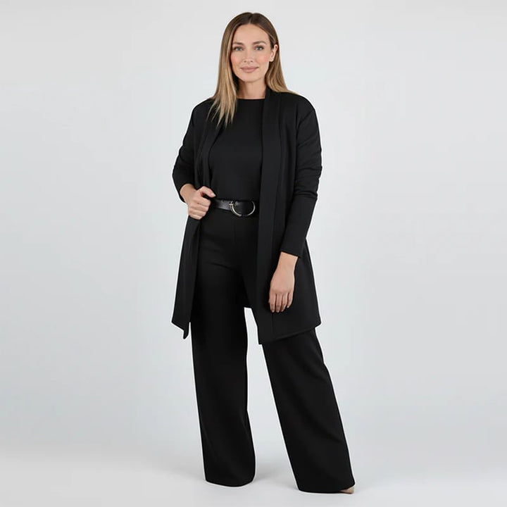 Alice - Elegant three piece set consisting of a long cardigan, a top and trousers
