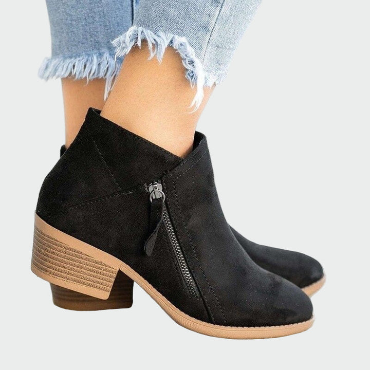 Premium orthopaedic leather ankle boots with heels for winter