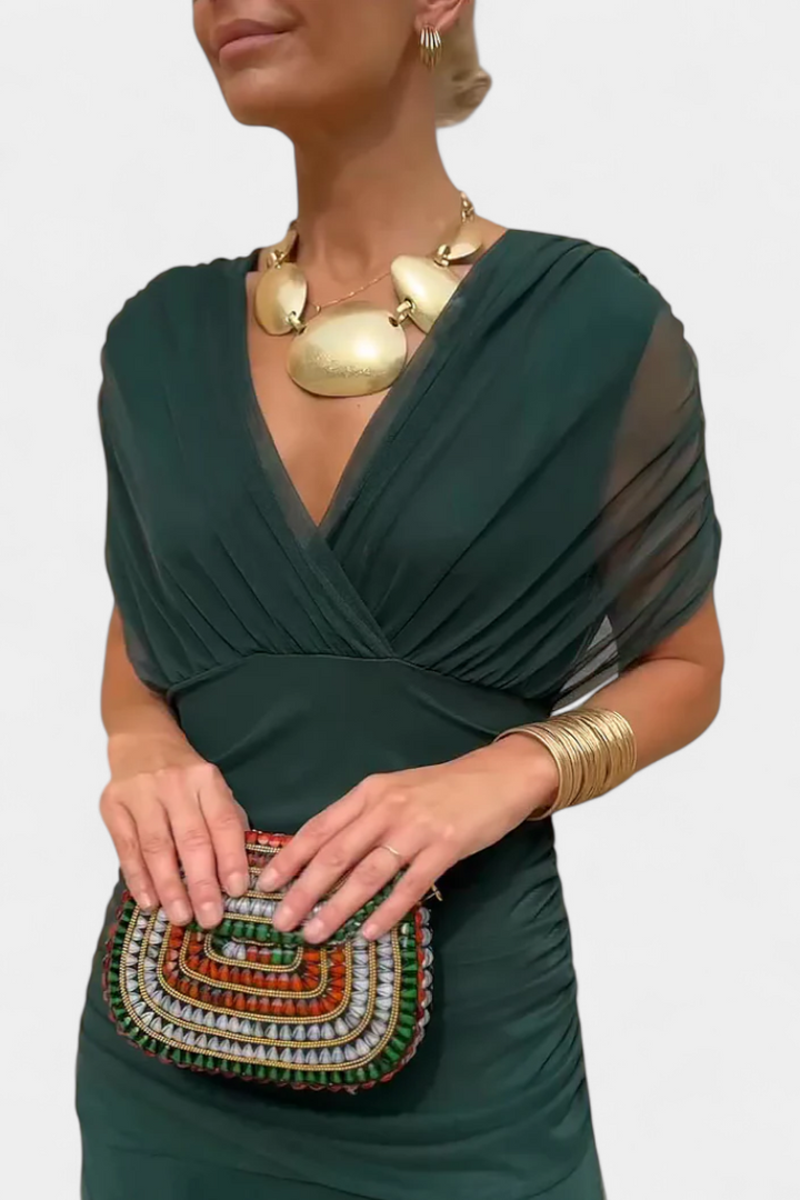 Elowen - Long floral dress with V-neck