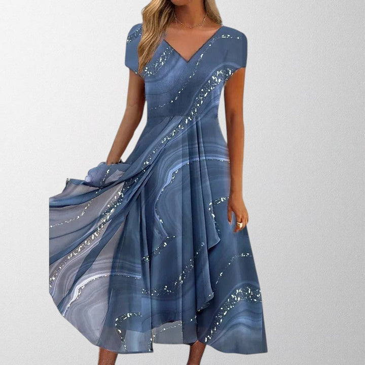 Olivia – Elegant V-neck Midi Dress