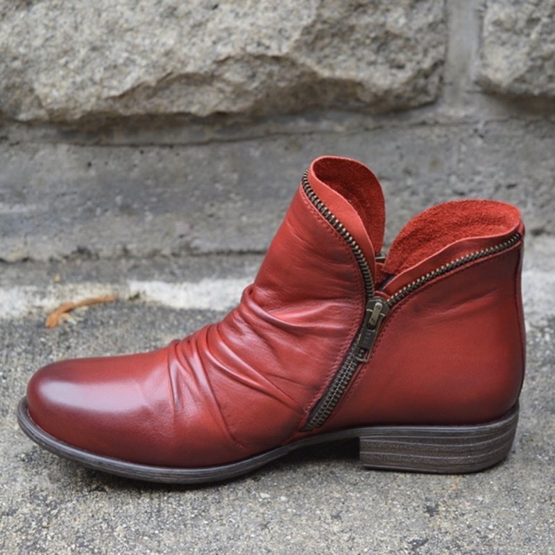 Gabriella - Leather Boots with Zip Fastening